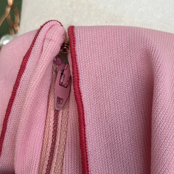 Vintage 70s Union Made Pink Flutter Sleeve Dress - Picture 9 of 12